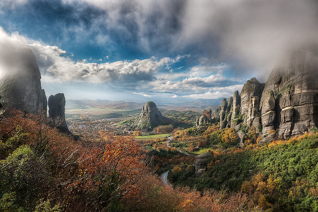 by blame_the_monkey on Flickr.The Valley Of Fog - Meteora, Greece.