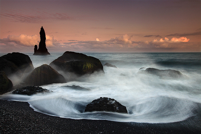 by orvaratli on Flickr.Reynidrangar beach - southern Iceland.