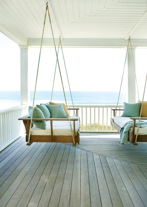 Double Porch Swings, Beach Cottage, South Carolina