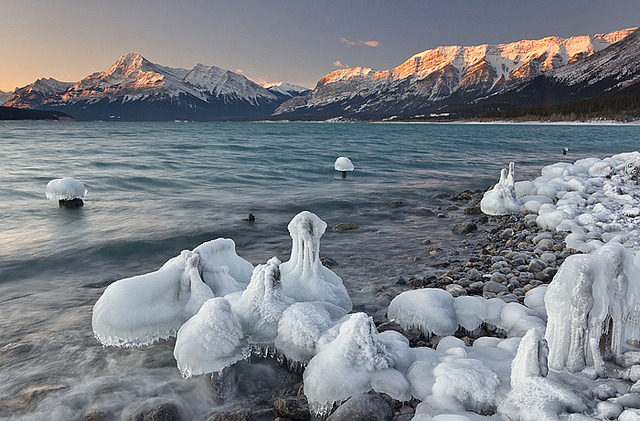 by darwinwiggett on Flickr.Abraham Lake in the winter, Kootenay Plains, Alberta, Canada.