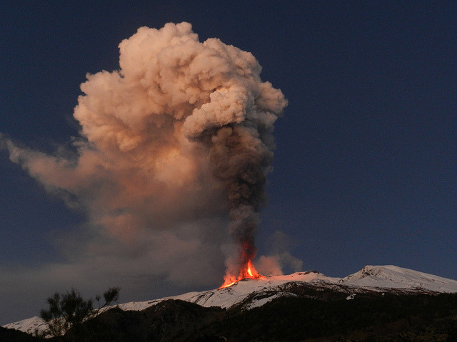 by etnaboris on Flickr.A most spectacular daybreak at Etna Volcano, Sicily, 5 January 2012.