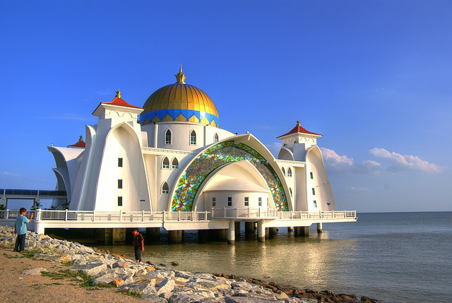 by MFannuarHDR on Flickr.The Malacca Straits Mosque  is a mosque located on the man-made Malacca Island near Malacca Town in Malaysia.