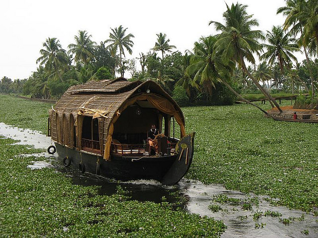 by fransglobal on Flickr.Motorized hoseboats on Kerala backwaters, India.