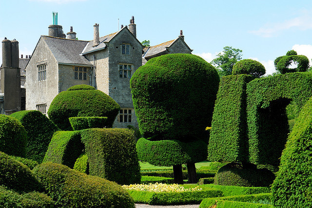 by The Art of English Gardens on Flickr.The gardens of Levens Hall, a manor house in Cumbria, England.
