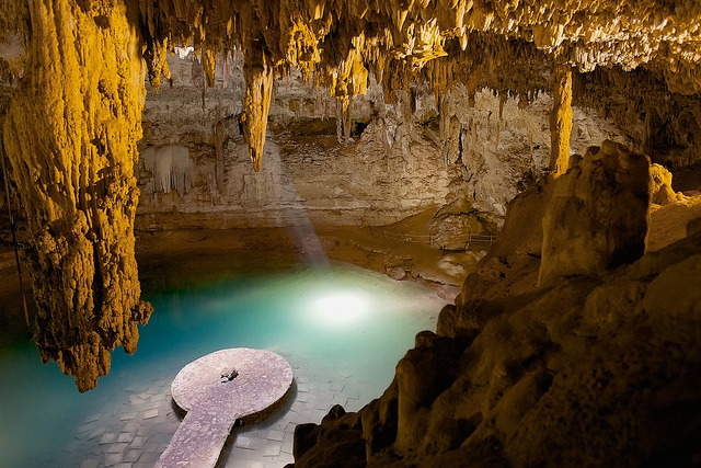 by jpaulus on Flickr.Underground cenote near Chichen-Itza in Yucatan Peninsula, Mexico