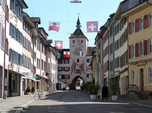 Street view in Liestal, Basel Canton, Switzerland