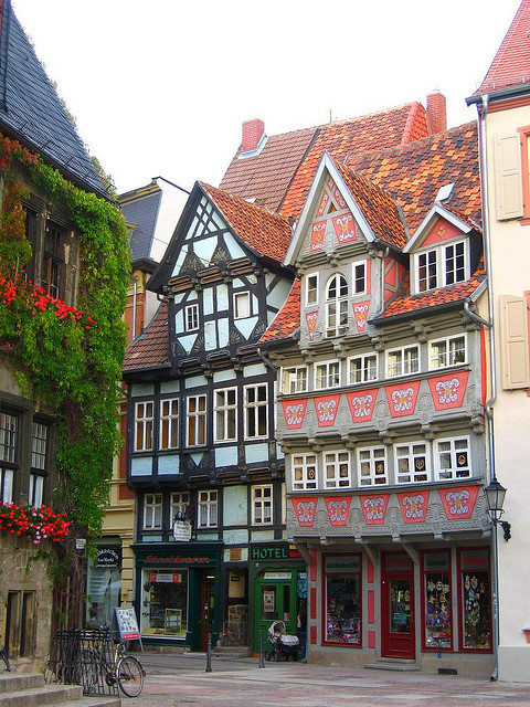 Beautiful saxon buildings in Quedlinburg, Germany