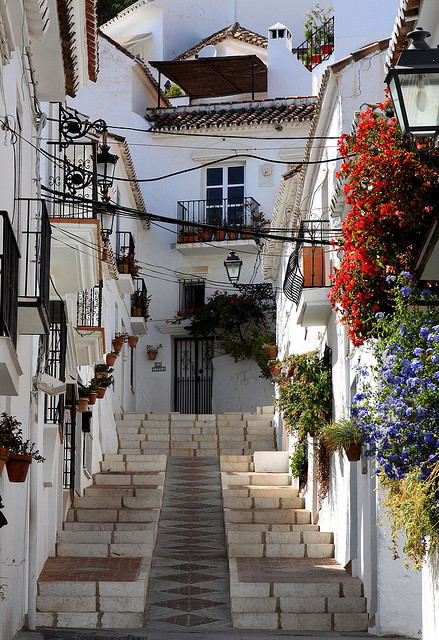 Streets of Mijas in Andalusia, Spain