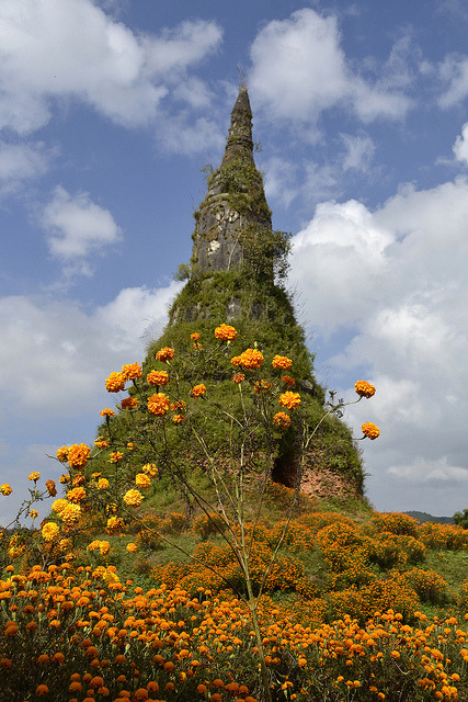 Ruin of That Dam Stupa at Muang Khoun, Plain of Jars, Laos