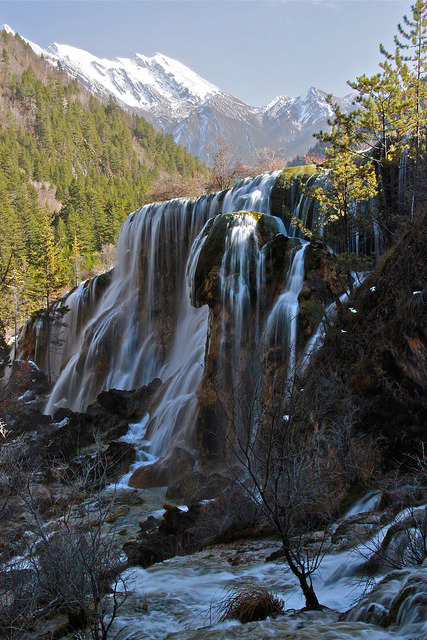 Pearl Shoal Waterfall at Jiuzhaigou, Sichuan, China
