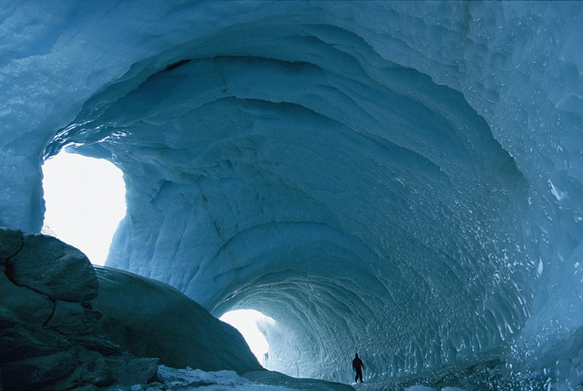An enormous icy tunnel in Victoria Land, Antarctica