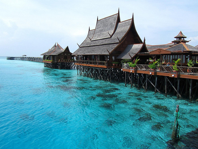 Fancy resort on Mabul Island, Malaysia