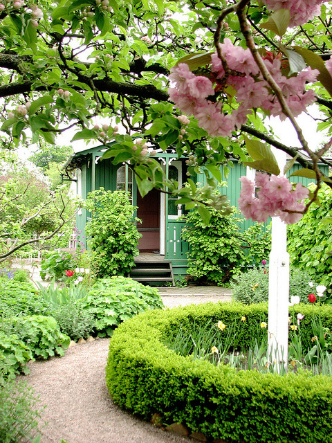 Green cottage in the garden, Landskrona, Sweden