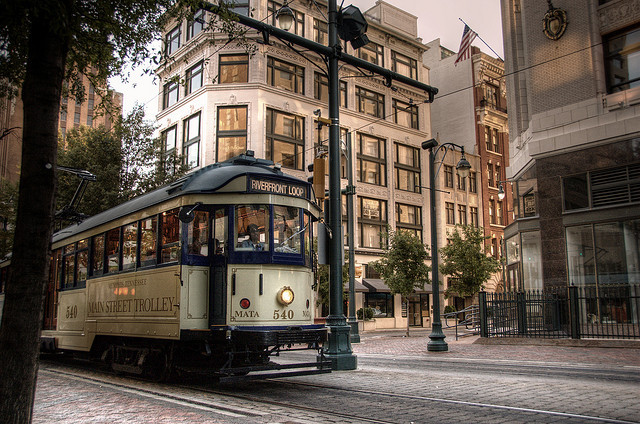Trolley in downtown Memphis, Tennessee, USA