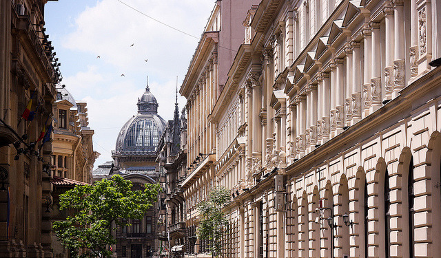 Stravopoleos Street in Bucharest, Romania