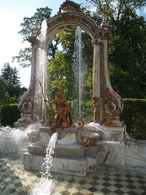 Minerva Fountain in La Granja de San Ildefonso, Spain
