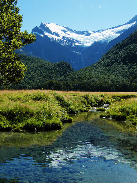 Matukituki River in Mount Aspiring National Park, New Zealand