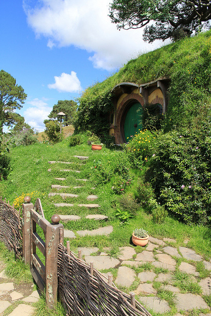 Hobbit houses in Matamata, New Zealand