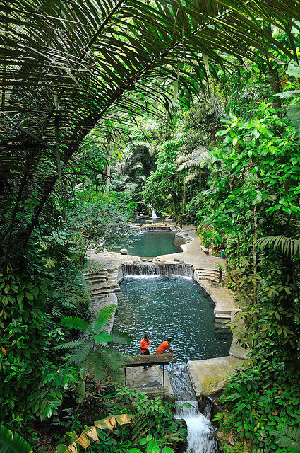 Natural thermal pools at Hidden Valley Springs in Philippines