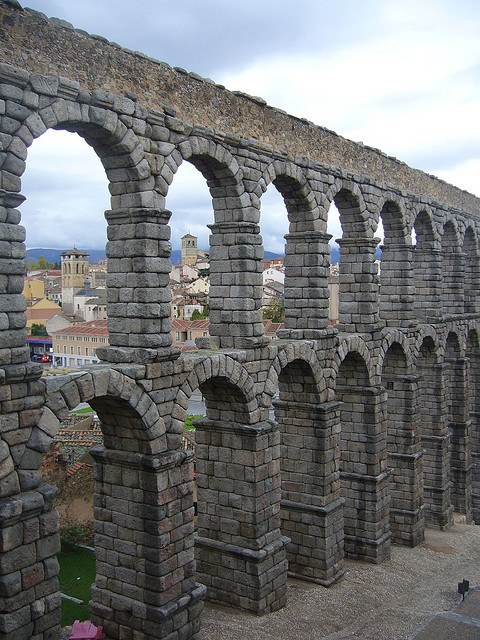 One of the most significant and best-preserved ancient monuments left on the Iberian Peninsula, The Aqueduct of Segovia, Spain