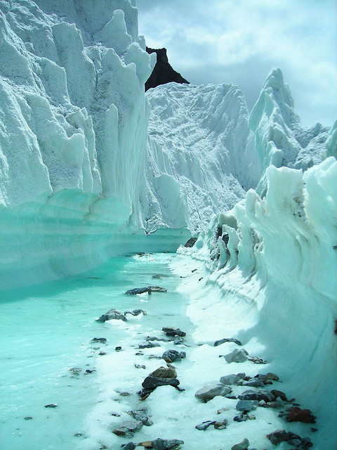 Glacier stream on Karakorum Mountains, northern Pakistan