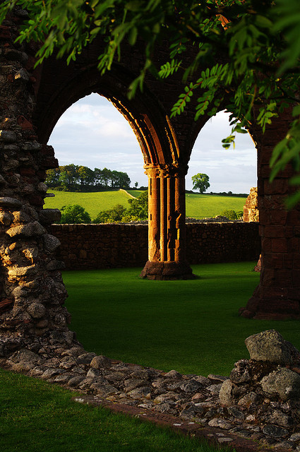 Ruins of Sweetheart Abbey, south of Dumfries, Scotland