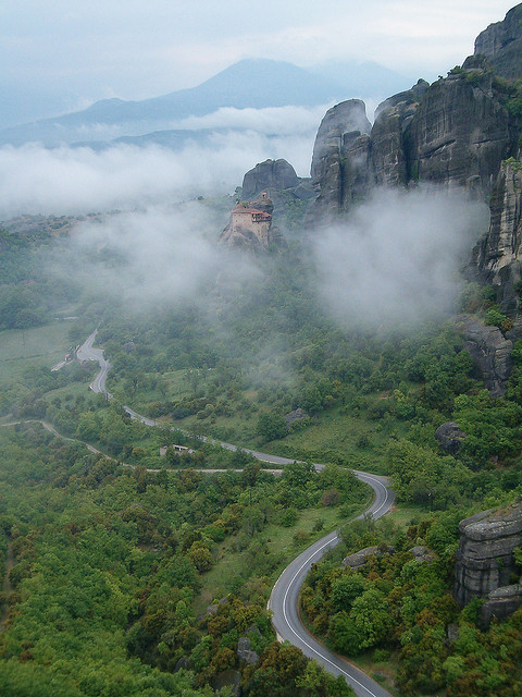 The road to Meteora, Greece