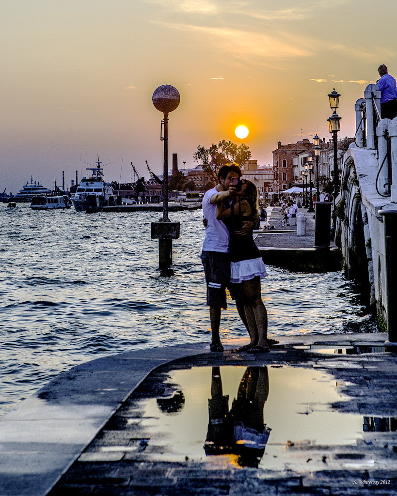 Romantic sunset, Venice, Italy