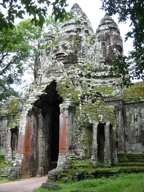 The north gate to Angkor Thom Temple, Cambodia