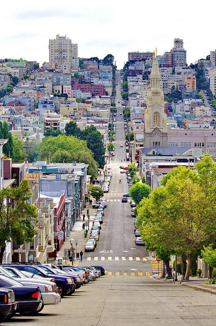 Filbert Street in San Francisco, California, USA