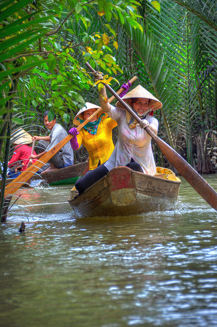 Traffic in the Mekong Delta, My Tho, Vietnam
