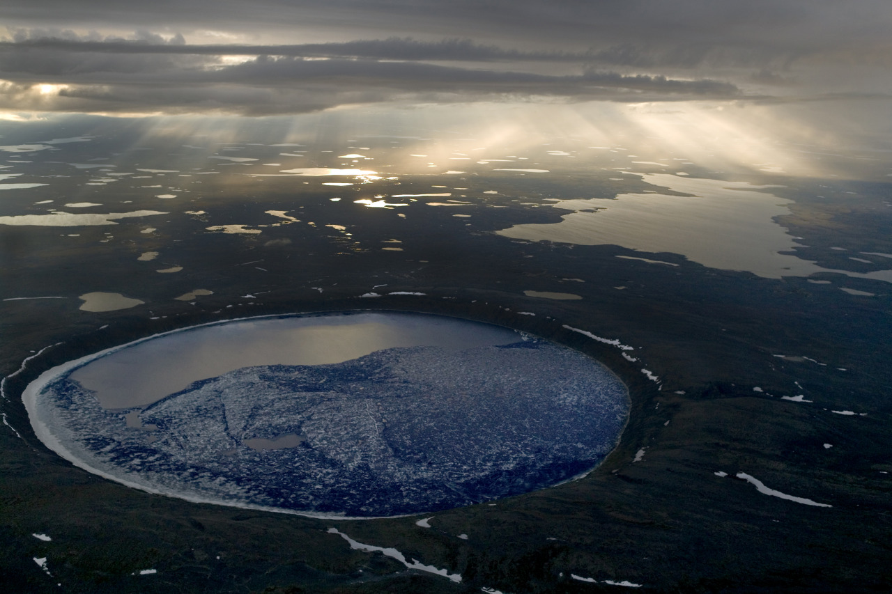 One of the most impressive impact craters on Earth, Pingualuit Crater in Ungava Peninsula / Canada