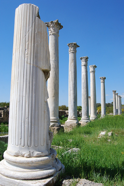 Ruins of the ancient city of Salamis in eastern Cyprus