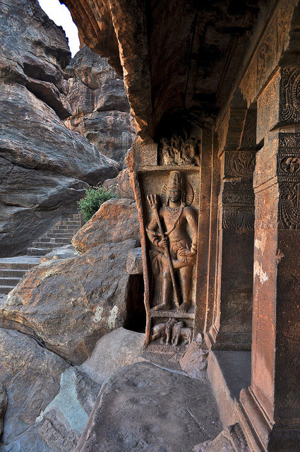 Entrance to Badami Cave Temples, Karnataka / India